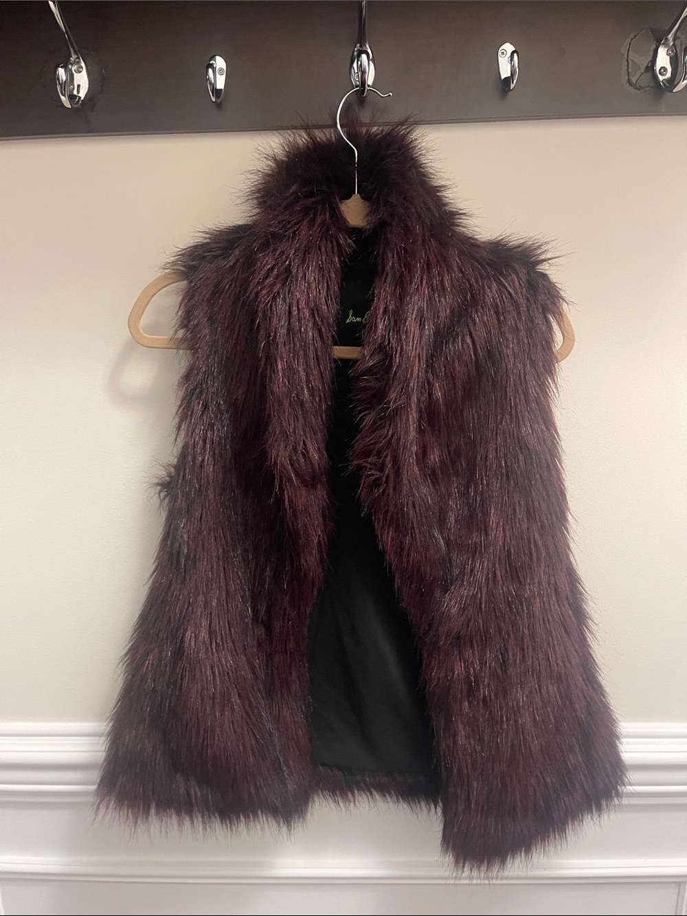 Sam Edelman Burgundy Faux Fur Vest